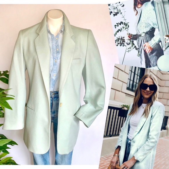 Vintage Jackets & Blazers - c a s h m e r e :: Vintage Oversized Longline Cashmere Wool Blazer